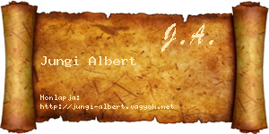 Jungi Albert névjegykártya